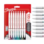 Sharpie S-GEL (korpus biały) MIX KOLORÓW 8 szt.: 1 x bordowy, 1 x fioletowy, 1 x khaki, 1 x seledynowy; 1 x granatowy; 1 x niebieski; 1 x zielony, 1 x czarny wkład M 0,7 mm