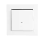 Radiowy przycisk ścienny 2-klawiszowy, bateryjny, BIAŁY