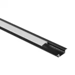 Profil P03 podtynkowy czarny + klosz mrożony 3m