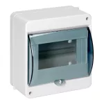 Obudowa modułowa natynkowa S-6, z szybką dymną, ze złączką N+PE, biała, IP40