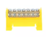 Listwa zaciskowa na szynę DIN/TH35 dzielona PE, 7-torowa, żółta