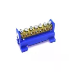 Listwa zaciskowa na szynę DIN/TH35 dzielona N, 7-torowa, niebieska