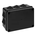 Puszka hermetyczna 150x110x70, 10 dławików, odporna na UV, czarna, IP65