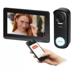 SINNI, zestaw wideodomofonowy jednorodzinny, bezprzewodowy, 420m, 7", Wi-Fi, ekran dotykowy, Full HD