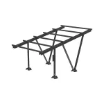 Carport jednostanowiskowy MAGNELIS - bez modułów. Kompatybilny z modułami o wymiarach od  2050x1134 do 2465x1134  (bez klem i śrub imbusowych) w kolorze czarnym RAL 9005