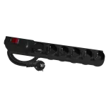 Przedłużacz przeciwprzepięciowy 5X Z/U z resetem czarny 3MB z warystorem