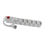 Przedłużacz przeciwprzepięciowy 5X Z/U z resetem szary 1,50MB z układem