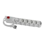 Przedłużacz przeciwprzepięciowy 5X Z/U z resetem szary 3MB z warystorem