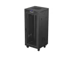 SZAFA INSTALACYJNA RACK STOJĄCA 19" 27U 600X600 CZARNA DRZWI PERFOROWANE LCD LANBERG (FLAT PACK) V2