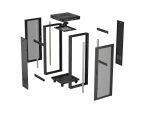 SZAFA INSTALACYJNA RACK STOJĄCA 19" 42U 600X600 CZARNA DRZWI PERFOROWANE LCD LANBERG (FLAT PACK) V2