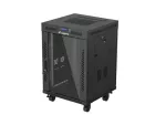 SZAFA INSTALACYJNA RACK STOJĄCA 19" 15U 600X600 CZARNA DRZWI PRZESZKLONE LCD LANBERG (FLAT PACK) V2