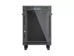 SZAFA INSTALACYJNA RACK STOJĄCA 19" 15U 600X600 CZARNA DRZWI PRZESZKLONE LCD LANBERG (FLAT PACK) V2