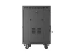 SZAFA INSTALACYJNA RACK STOJĄCA 19" 15U 600X600 CZARNA DRZWI PRZESZKLONE LCD LANBERG (FLAT PACK) V2