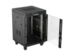 SZAFA INSTALACYJNA RACK STOJĄCA 19" 15U 600X600 CZARNA DRZWI PRZESZKLONE LCD LANBERG (FLAT PACK) V2