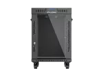 SZAFA INSTALACYJNA RACK STOJĄCA 19" 15U 600X600 CZARNA DRZWI PRZESZKLONE LCD LANBERG (FLAT PACK) V2