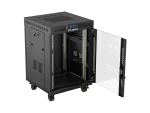 SZAFA INSTALACYJNA RACK STOJĄCA 19" 15U 600X600 CZARNA DRZWI PRZESZKLONE LCD LANBERG (FLAT PACK) V2