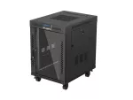 SZAFA INSTALACYJNA RACK STOJĄCA 19" 15U 600X800 CZARNA DRZWI PRZESZKLONE LCD LANBERG (FLAT PACK) V2