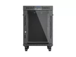 SZAFA INSTALACYJNA RACK STOJĄCA 19" 15U 600X800 CZARNA DRZWI PRZESZKLONE LCD LANBERG (FLAT PACK) V2