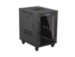 SZAFA INSTALACYJNA RACK STOJĄCA 19" 15U 600X800 CZARNA DRZWI PRZESZKLONE LCD LANBERG (FLAT PACK) V2