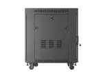 SZAFA INSTALACYJNA RACK STOJĄCA 19" 15U 600X800 CZARNA DRZWI PRZESZKLONE LCD LANBERG (FLAT PACK) V2