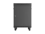 SZAFA INSTALACYJNA RACK STOJĄCA 19" 15U 600X800 CZARNA DRZWI PRZESZKLONE LCD LANBERG (FLAT PACK) V2