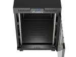 SZAFA INSTALACYJNA RACK STOJĄCA 19" 15U 600X800 CZARNA DRZWI PRZESZKLONE LCD LANBERG (FLAT PACK) V2