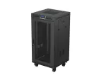 SZAFA INSTALACYJNA RACK STOJĄCA 19" 22U 600X600 CZARNA DRZWI PERFOROWANE LCD LANBERG (FLAT PACK) V2
