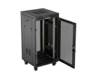 SZAFA INSTALACYJNA RACK STOJĄCA 19" 22U 600X600 CZARNA DRZWI PERFOROWANE LCD LANBERG (FLAT PACK) V2