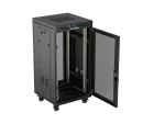SZAFA INSTALACYJNA RACK STOJĄCA 19" 22U 600X600 CZARNA DRZWI PERFOROWANE LCD LANBERG (FLAT PACK) V2