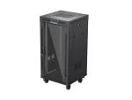 SZAFA INSTALACYJNA RACK STOJĄCA 19" 22U 600X600 CZARNA DRZWI PRZESZKLONE LCD LANBERG (FLAT PACK) V2