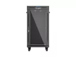 SZAFA INSTALACYJNA RACK STOJĄCA 19" 22U 600X600 CZARNA DRZWI PRZESZKLONE LCD LANBERG (FLAT PACK) V2