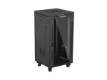 SZAFA INSTALACYJNA RACK STOJĄCA 19" 22U 600X600 CZARNA DRZWI PRZESZKLONE LCD LANBERG (FLAT PACK) V2