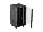 SZAFA INSTALACYJNA RACK STOJĄCA 19" 22U 600X600 CZARNA DRZWI PRZESZKLONE LCD LANBERG (FLAT PACK) V2