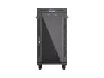 SZAFA INSTALACYJNA RACK STOJĄCA 19" 22U 600X600 CZARNA DRZWI PRZESZKLONE LCD LANBERG (FLAT PACK) V2