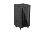 SZAFA INSTALACYJNA RACK STOJĄCA 19" 22U 600X600 CZARNA DRZWI PRZESZKLONE LCD LANBERG (FLAT PACK) V2