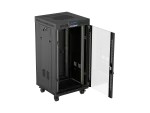 SZAFA INSTALACYJNA RACK STOJĄCA 19" 22U 600X600 CZARNA DRZWI PRZESZKLONE LCD LANBERG (FLAT PACK) V2