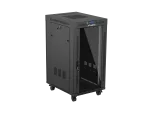 SZAFA INSTALACYJNA RACK STOJĄCA 19" 22U 600X800 CZARNA DRZWI PRZESZKLONE LCD LANBERG (FLAT PACK) V2