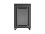 SZAFA INSTALACYJNA RACK STOJĄCA 19" 22U 800X1000 CZARNA DRZWI PERFOROWANE LCD LANBERG (FLAT PACK) V2