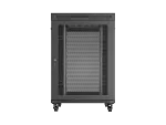 SZAFA INSTALACYJNA RACK STOJĄCA 19" 22U 800X1000 CZARNA DRZWI PERFOROWANE LCD LANBERG (FLAT PACK) V2