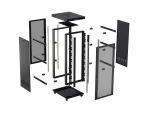 SZAFA INSTALACYJNA RACK STOJĄCA 19" 22U 800X1000 CZARNA DRZWI PERFOROWANE LCD LANBERG (FLAT PACK) V2