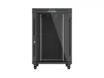 SZAFA INSTALACYJNA RACK STOJĄCA 19" 22U 800X1000 CZARNA DRZWI PRZESZKLONE LCD LANBERG (FLAT PACK) V2