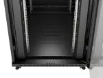 SZAFA INSTALACYJNA RACK STOJĄCA 19" 22U 800X1000 CZARNA DRZWI PRZESZKLONE LCD LANBERG (FLAT PACK) V2