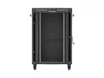 SZAFA INSTALACYJNA RACK STOJĄCA 19" 22U 800X1000 CZARNA DRZWI PRZESZKLONE LCD LANBERG (FLAT PACK) V2