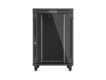 SZAFA INSTALACYJNA RACK STOJĄCA 19" 22U 800X1000 CZARNA DRZWI PRZESZKLONE LCD LANBERG (FLAT PACK) V2