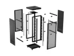 SZAFA INSTALACYJNA RACK STOJĄCA 19" 22U 800X800 CZARNA DRZWI PERFOROWANE LCD LANBERG (FLAT PACK) V2