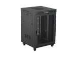 SZAFA INSTALACYJNA RACK STOJĄCA 19" 22U 800X800 CZARNA DRZWI PERFOROWANE LCD LANBERG (FLAT PACK) V2