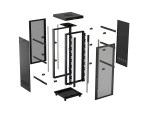 SZAFA INSTALACYJNA RACK STOJĄCA 19" 22U 800X800 CZARNA DRZWI PERFOROWANE LCD LANBERG (FLAT PACK) V2