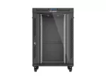 SZAFA INSTALACYJNA RACK STOJĄCA 19" 22U 800X800 CZARNA DRZWI PRZESZKLONE LCD LANBERG (FLAT PACK) V2