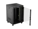 SZAFA INSTALACYJNA RACK STOJĄCA 19" 22U 800X800 CZARNA DRZWI PRZESZKLONE LCD LANBERG (FLAT PACK) V2