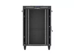 SZAFA INSTALACYJNA RACK STOJĄCA 19" 22U 800X800 CZARNA DRZWI PRZESZKLONE LCD LANBERG (FLAT PACK) V2